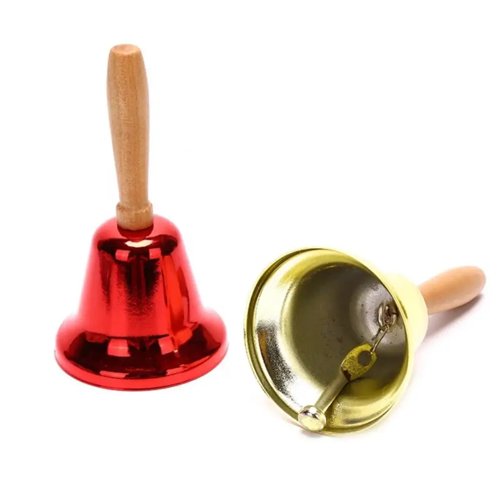 Christmas Hand Bell Santa Claus Jingle Bells Gold Silver School Handbell Restaurant Call Bell Service Supplies Xmas Decoration