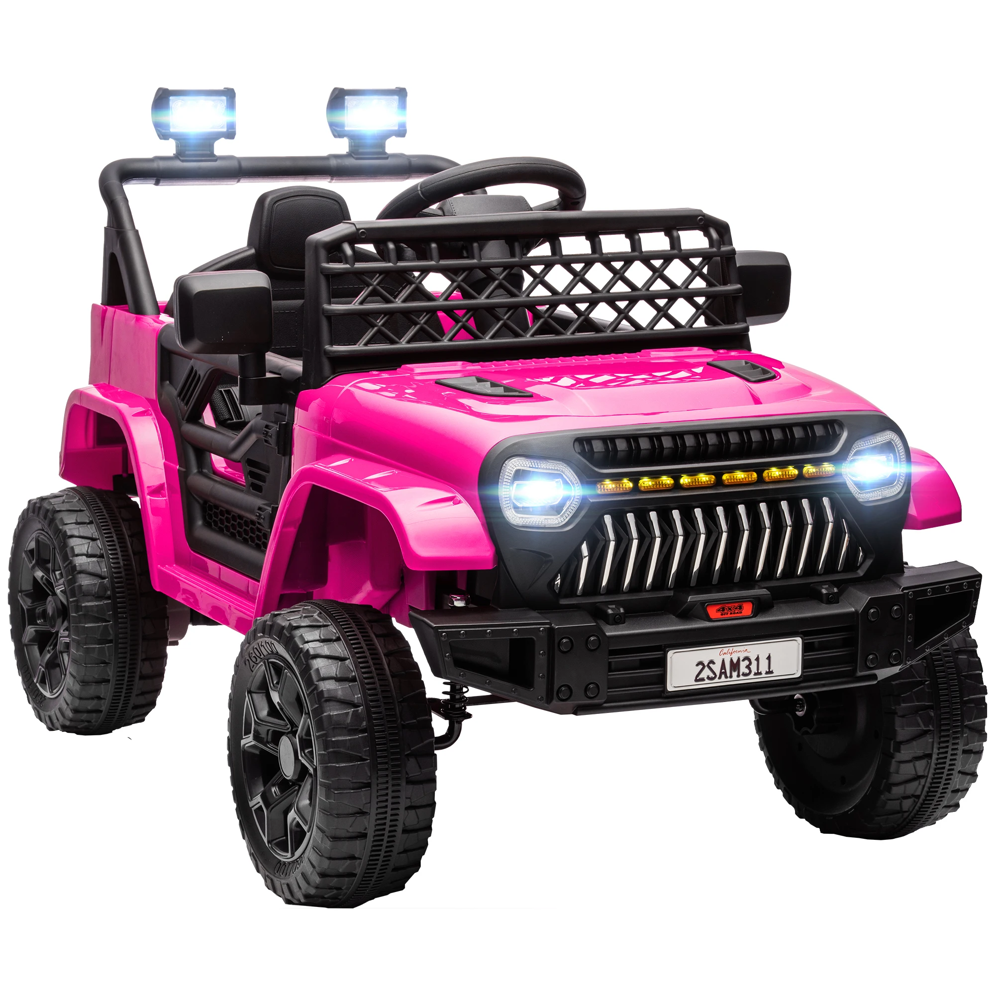 AIYAPLAY elektrische auto voor kinderen, 4x4 elektrische kinderbuggy, met afstandsbediening 2,4Ghz, 2 12 V motoren, regelbare snelheid, por