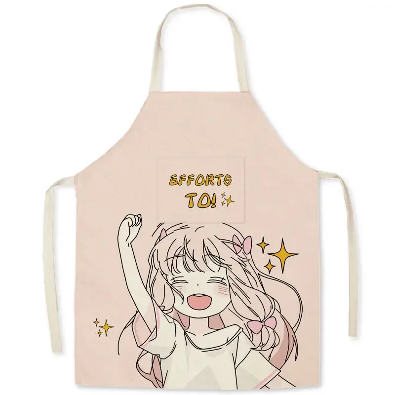 Anime Cartoon Sailor Moon Kawaii  Female Linen Parent-child Sleeveless Apron Kitchen Cooking Cloth Art Adult Children Overcoat