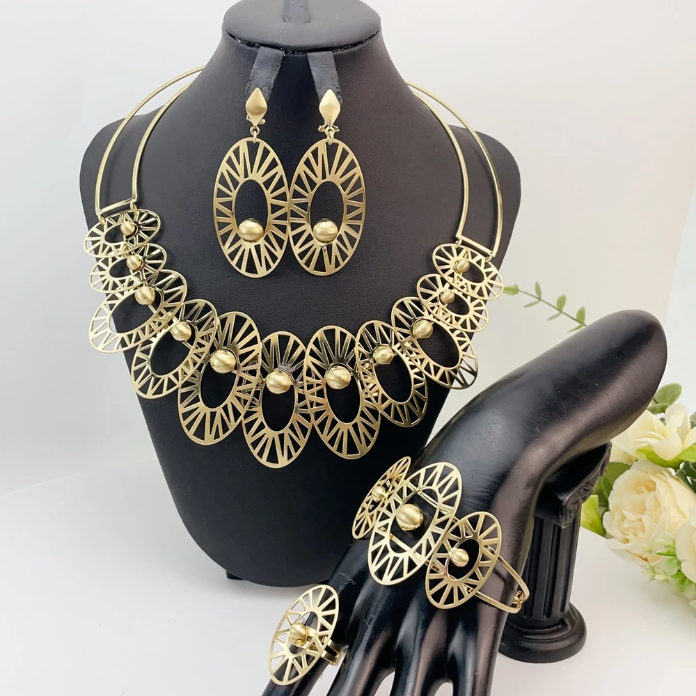 Latest Brazilian Exquisite Handmade Beautiful Necklace Wedding Party Accessories Fashion Women Jewelry Set FHK12865