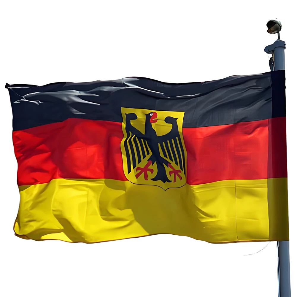 Large Germany Eaglehawk Flag Polyester German Deutschland Flying Banner with Metal Eyelets Coat of Arms Eagle Flag 90x150cm