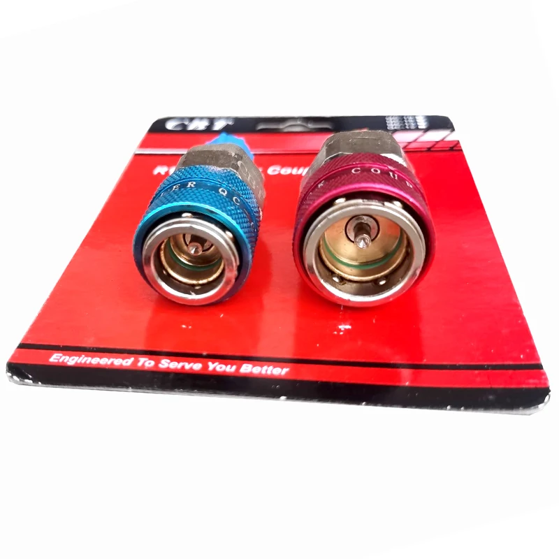 R134A Connettore accoppiatore rapido per auto lato basso e alto Adattatori in ottone Aria condizionata Refrigerante Manometro AC regolabile