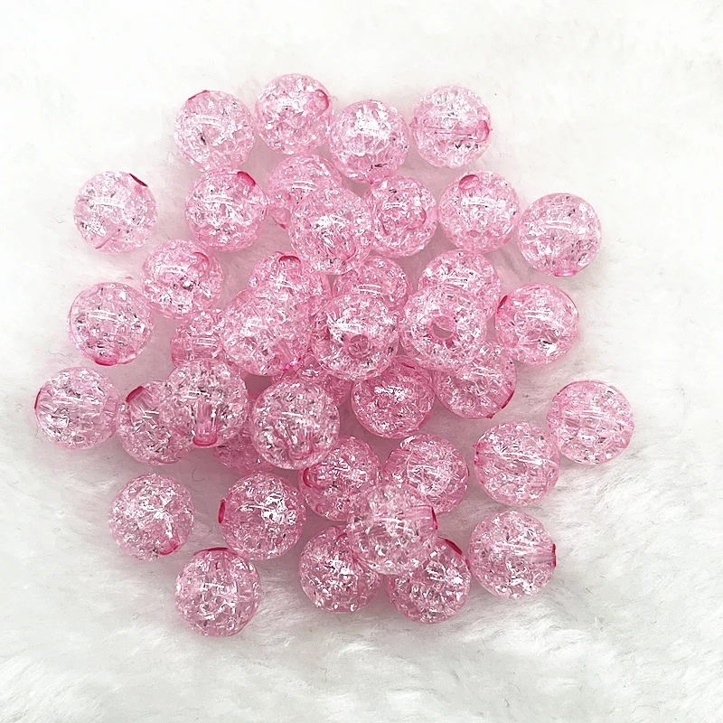 20pcs 12mm  Round Acrylic Crackle Bead Loose Spacer Beads For Jewelry Making DIY Bracelets