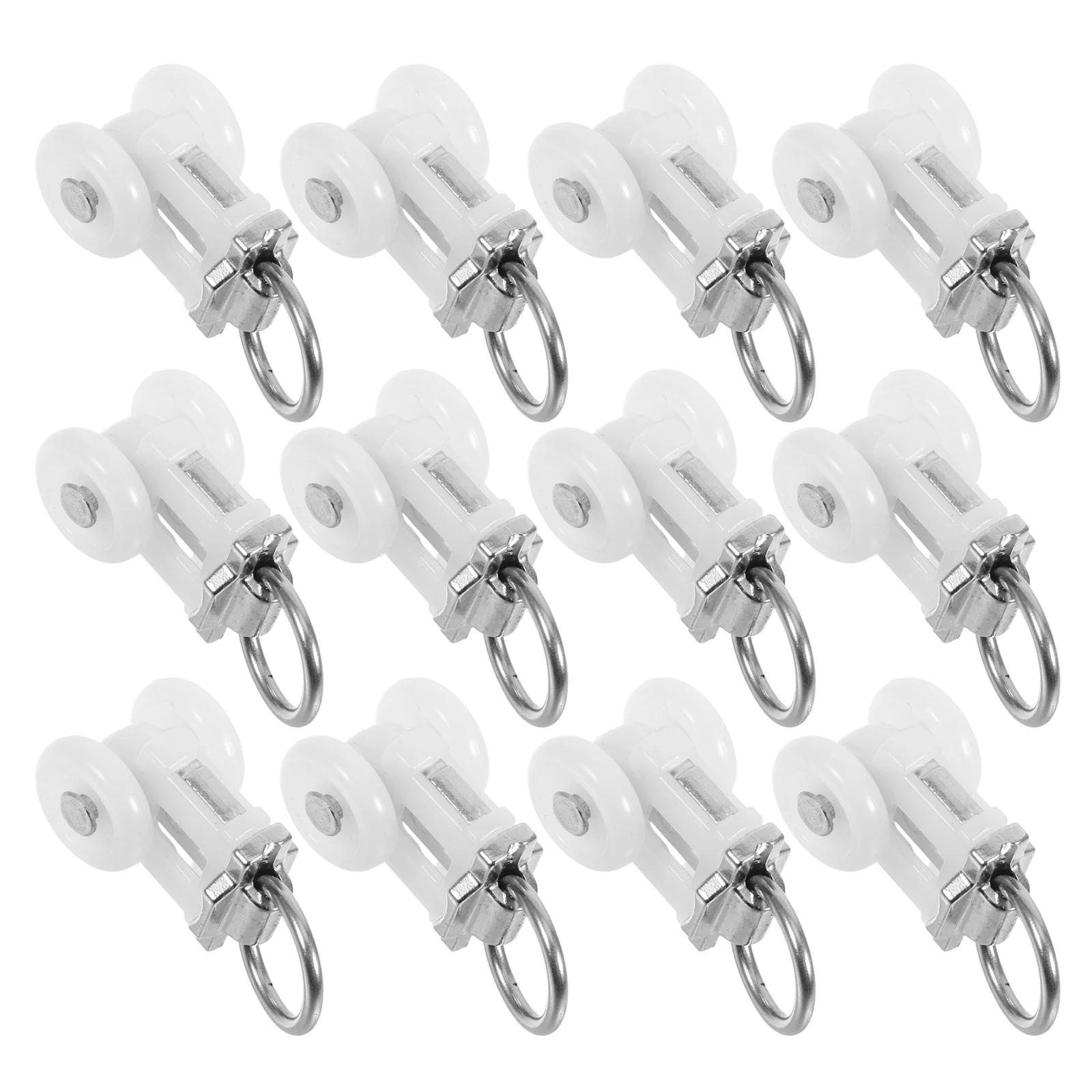 

30pcs Curtain Track Glider Pulley Dual Alloy Wheels Smooth Quiet Sliding For Bedroom Living Room Office Durable Plastic Metal