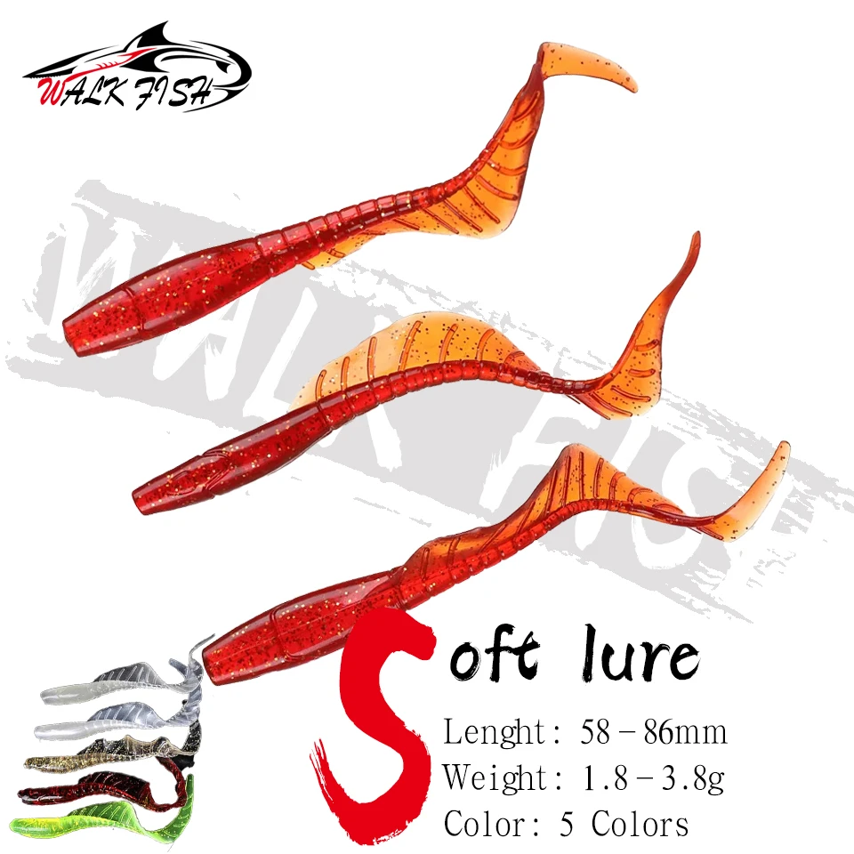 Walk Fish Señuelos de Silicona con Cola Larga – Gusanos Faldas Pesca - imagen 5