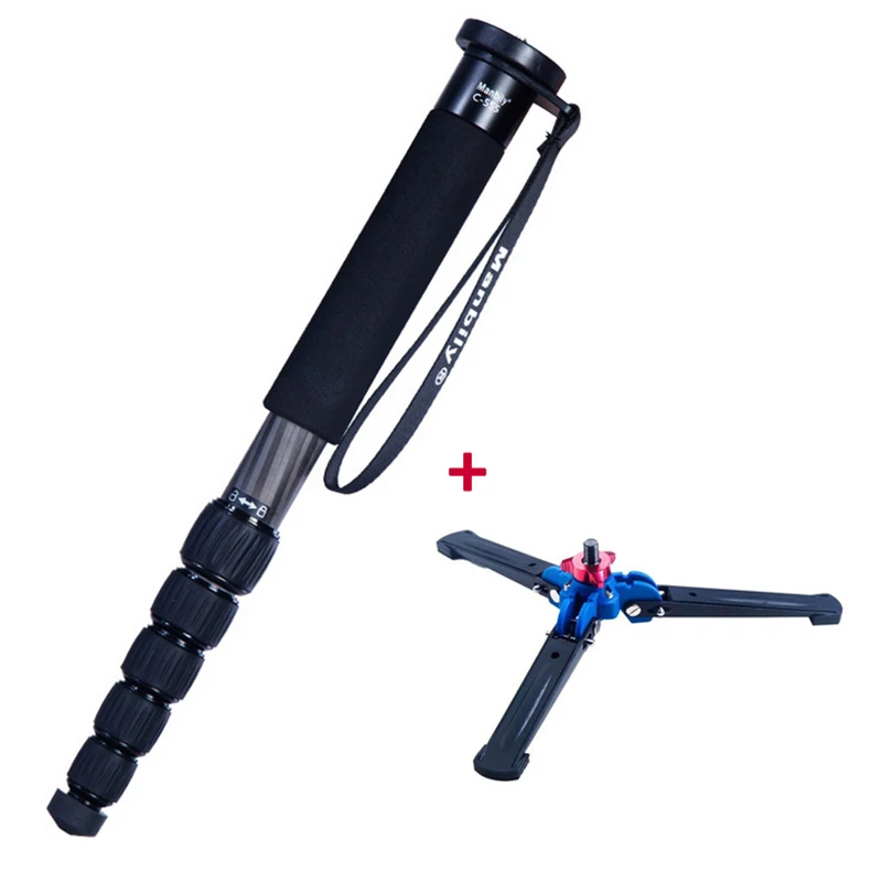 

2022.C-555 Professional Carbon Fiber Camera Monopod Tripod Portable 6-Section Mini Travel Tripod for Phone Digital SLR Camera