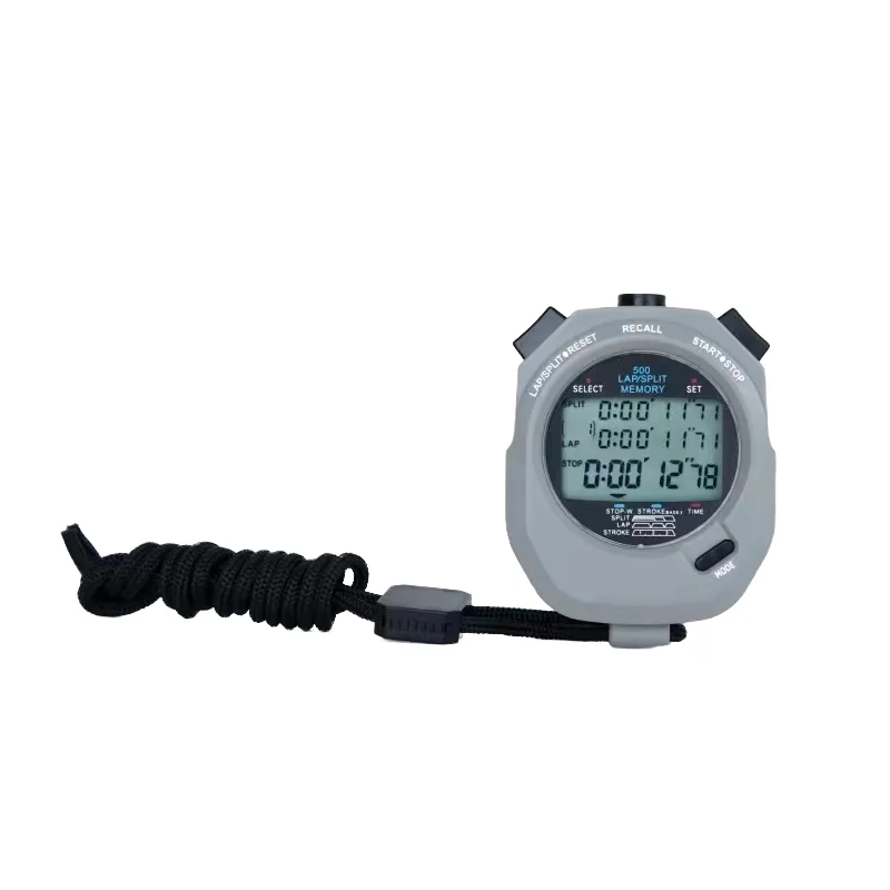 Electronic Professional Waterproof Chronograph Stopwatch with 100 Laps 3-Row Display Timer Alarm for Track and Field Training