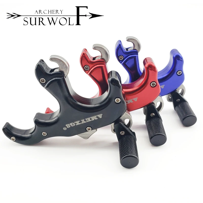 

Archery Three-finger Automatic Bow Release Aluminium Alloy Stainless Steel Automatic Closing Jaw for Bow Hunting Shooting Tool