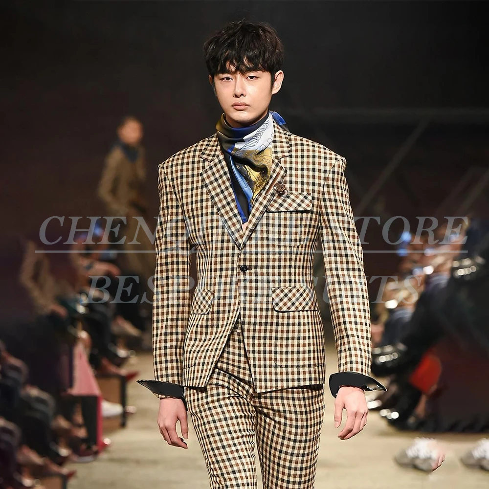 

Elegant Men's Suits Luxury Single Breasted Notch Lapel Slim Fit 2 Piece Jacket Pants Sets Fashion Male Clothing Outfits Terno