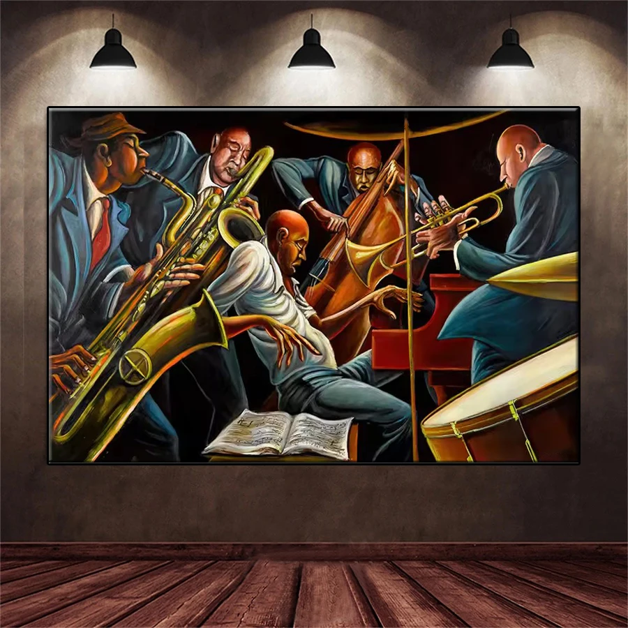 

DIY Diamond Painting Kit New Abstract Art Black Culture Jazz Performance Diamond Mosaic Full Drill Embroidery Handmade Hobby