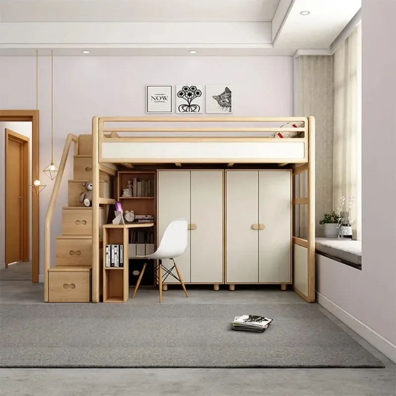 Hot Selling Full Size Children's Loft Bunk Bed Bedroom Furniture With Desk view 4