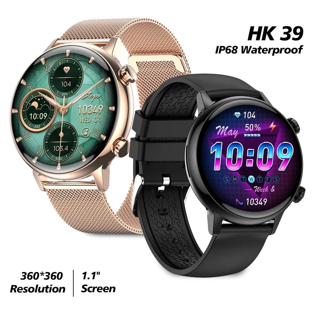 

Amoled Smart Watch For Women Girls HK39 Bluetooth Call NFC Heart Rate Blood Pressure Oxygen Female IP68 Smartwatch Waterproof