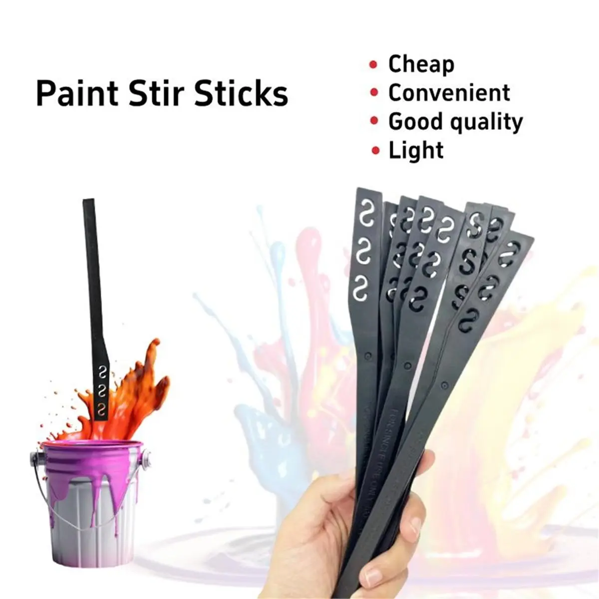 25PCS Plastic Mixing Stick Paint Stirring Rod Putty Cement Paint Mixer for Library Markers or Garden Plant Labels