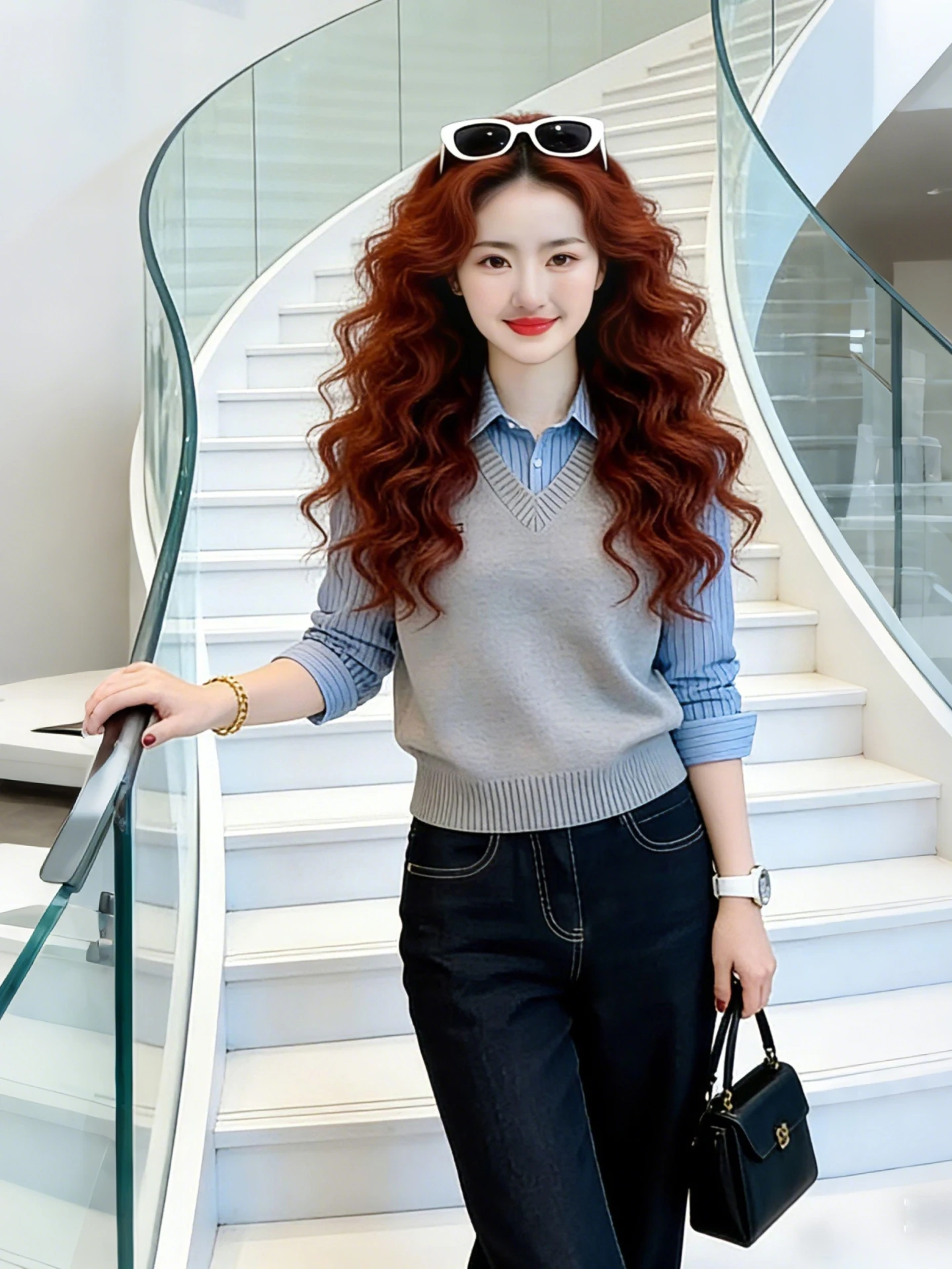 

Элегантная женская рубашка в корейском стиле, легкая, модная, премиум-класса, для создания молодого образа, весенний топ для офиса на раннюю весну.