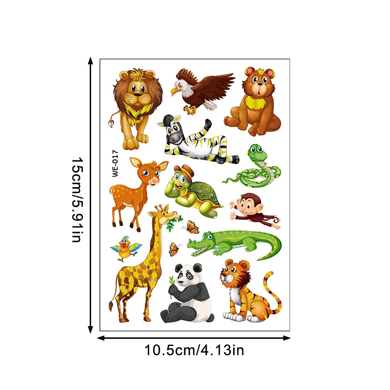 Animal Tattoos Sticker Forest Safari Birthday Party Jungle Theme Decor Wild Children Birthday Decoration