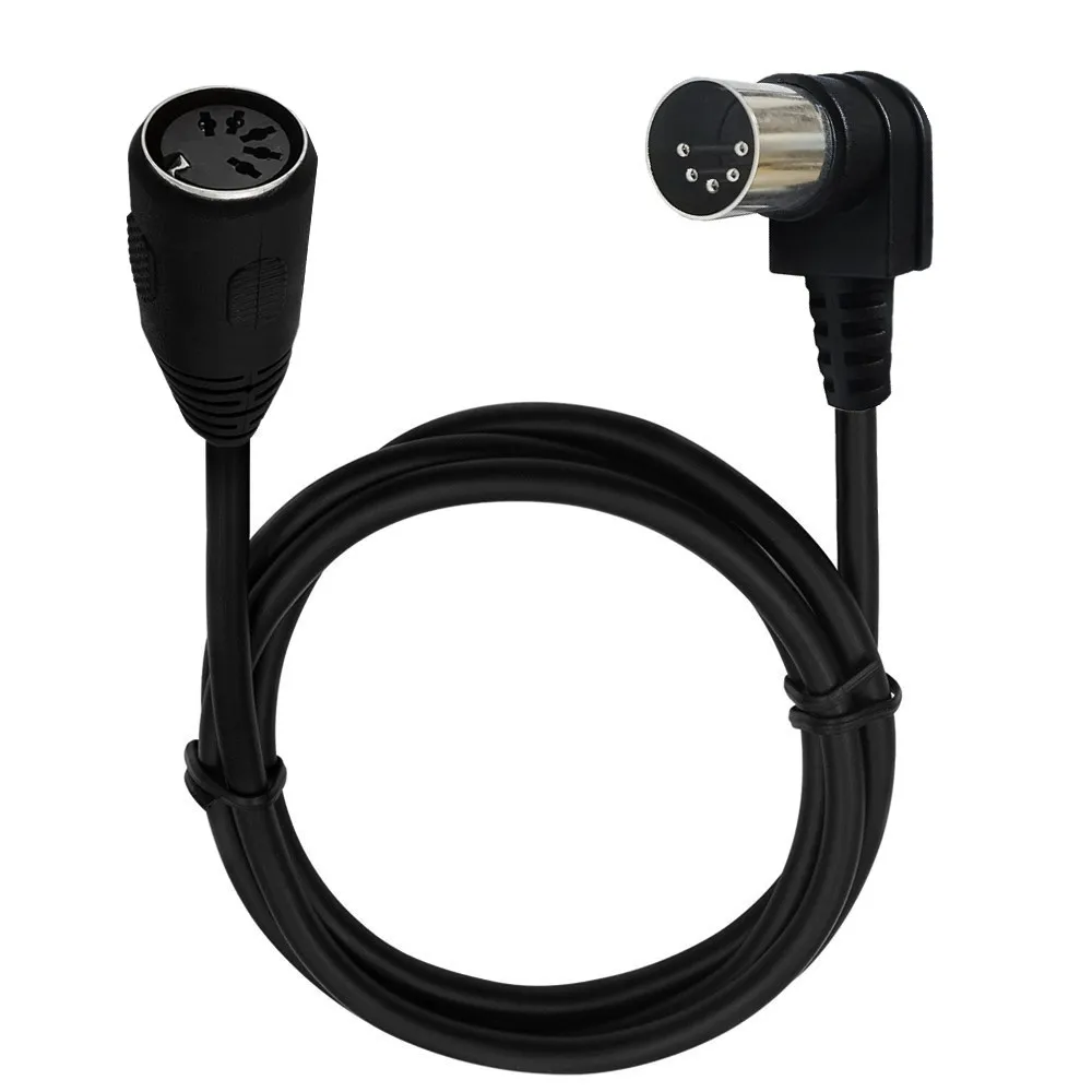 MIDI-Kabel, Stecker auf Stecker und Buchse, 5-poliger DIN-Stecker, Audio-Verlängerungskabel für Lautsprecherstecker, Schwarz, 3 m/1,5 m, 0,5 m