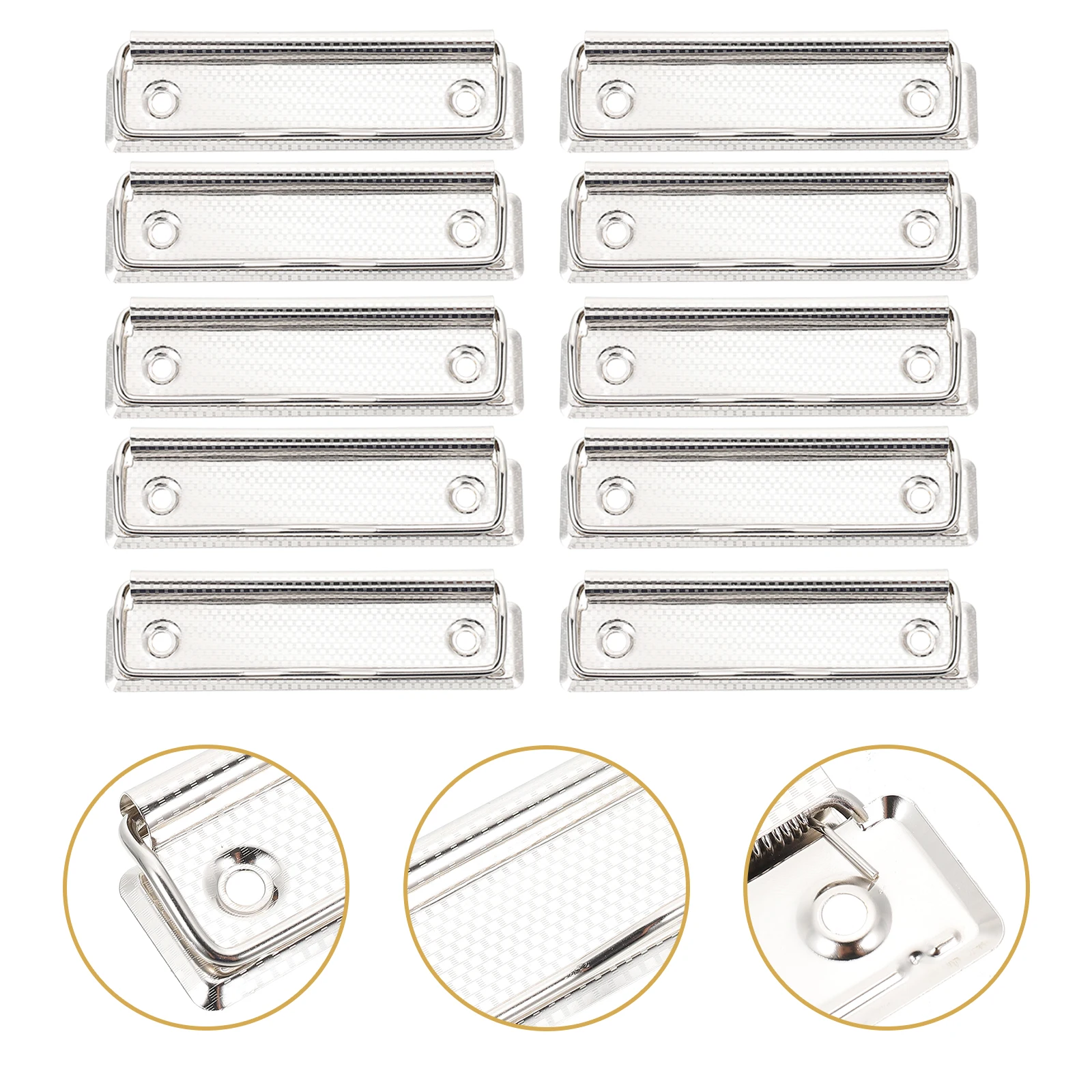 15pcs Metal Plate Clips 10cm Office Writing Board Document File Folder Use Hardware Replacement