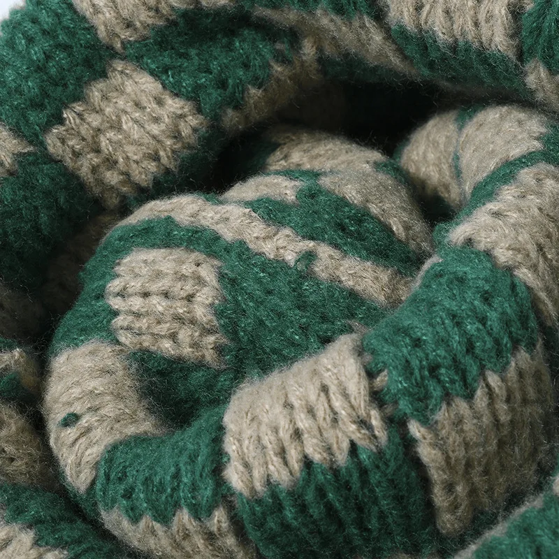 2025 Herbst und Winter neue karierte Strickmütze Damen vielseitige Mode warme Strickmütze – Detail 3