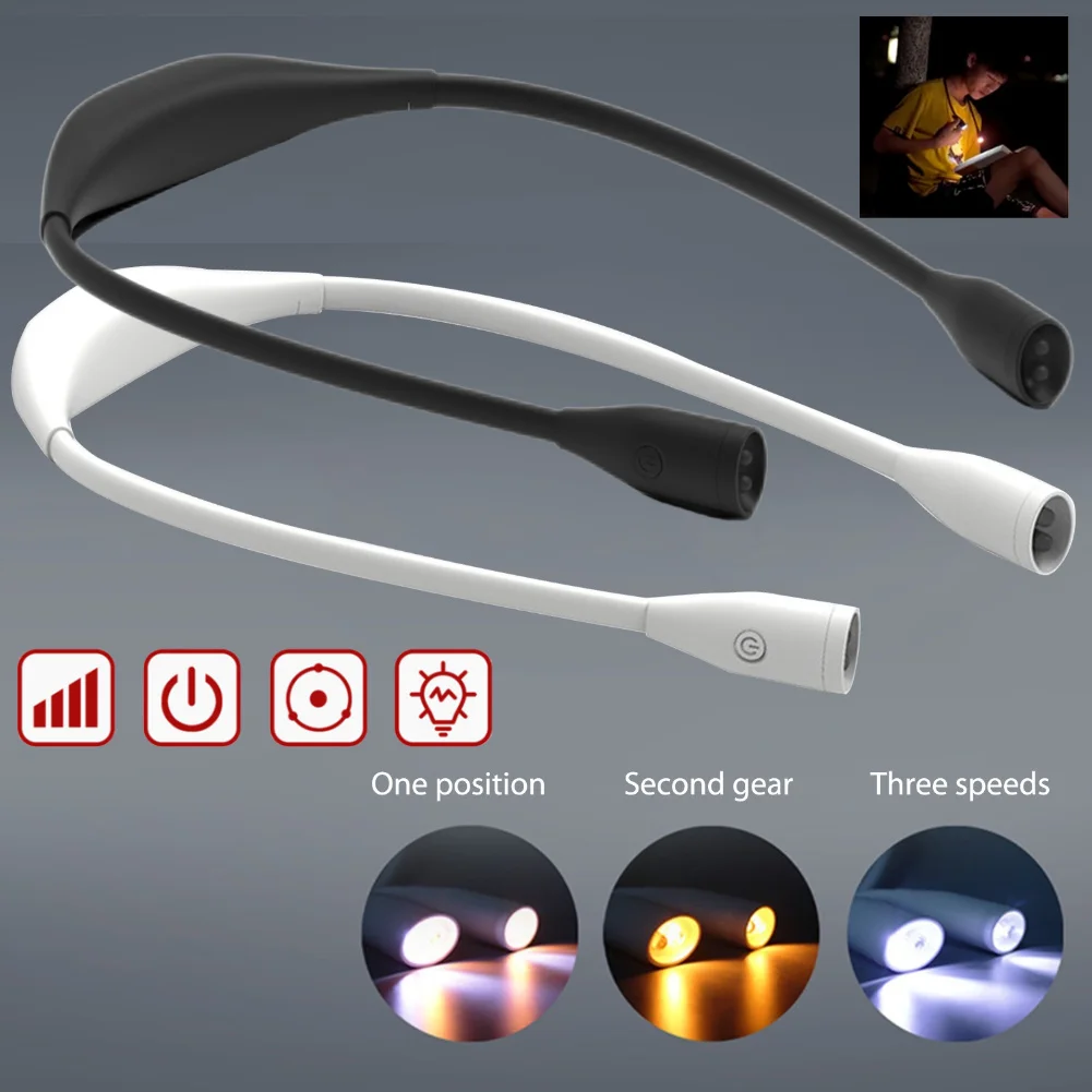 USB Hanging Neck Lights Rechargeable Flashlight Stepless Dimming Eye Protection Lamp 360-degree Adjustment Work Lamps
