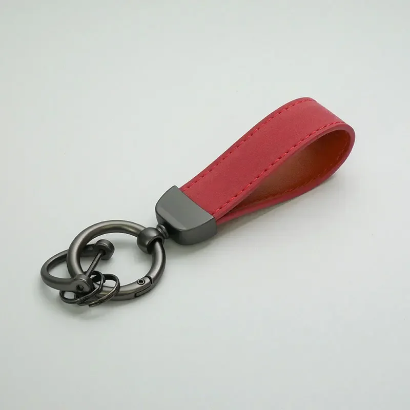 1PC Simple PU Leather Keychain Women Men Car Key Ring Chain Holder Key Strap Waist Wallet Keyring Business Party Jewelry Gifts image 5