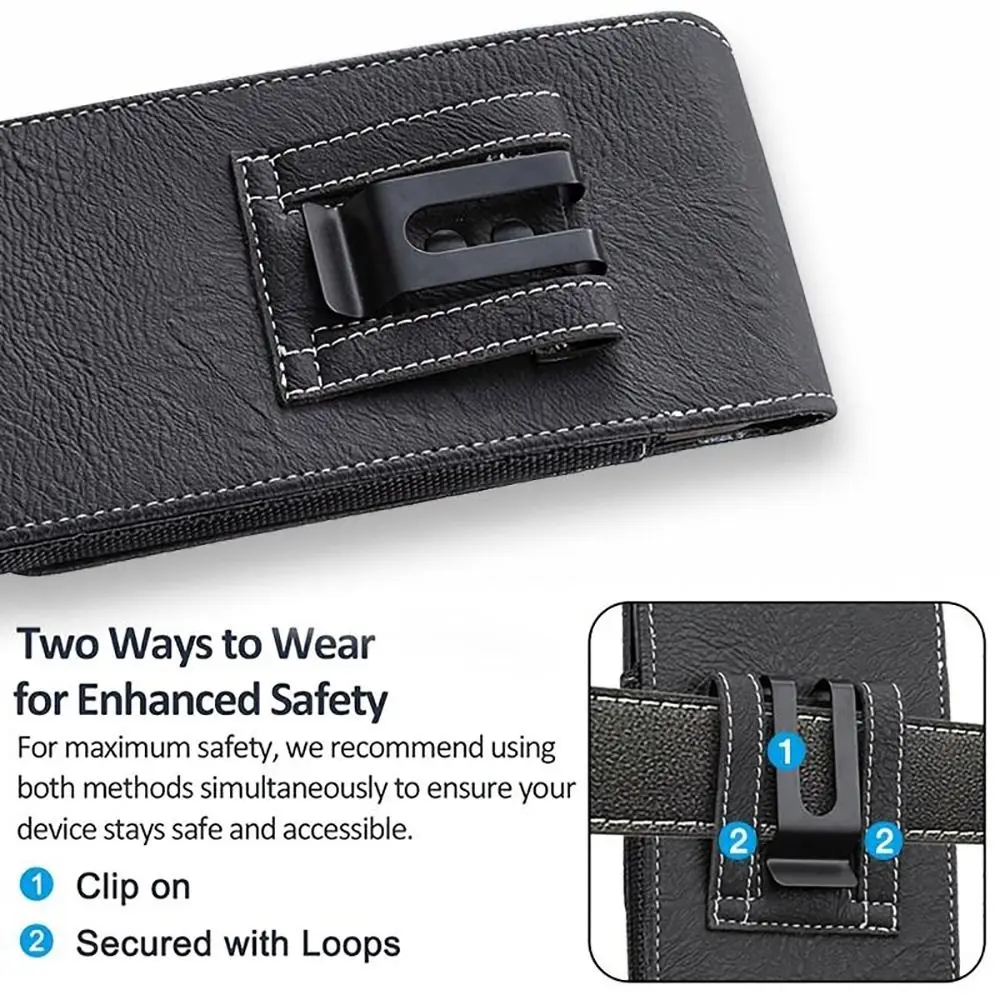1Pcs PU Leather Phone Waist Pack 5-7inch Universal Waist Bag Phone Case Outdoor Camping Belt Hanging Pouch For Smartphone