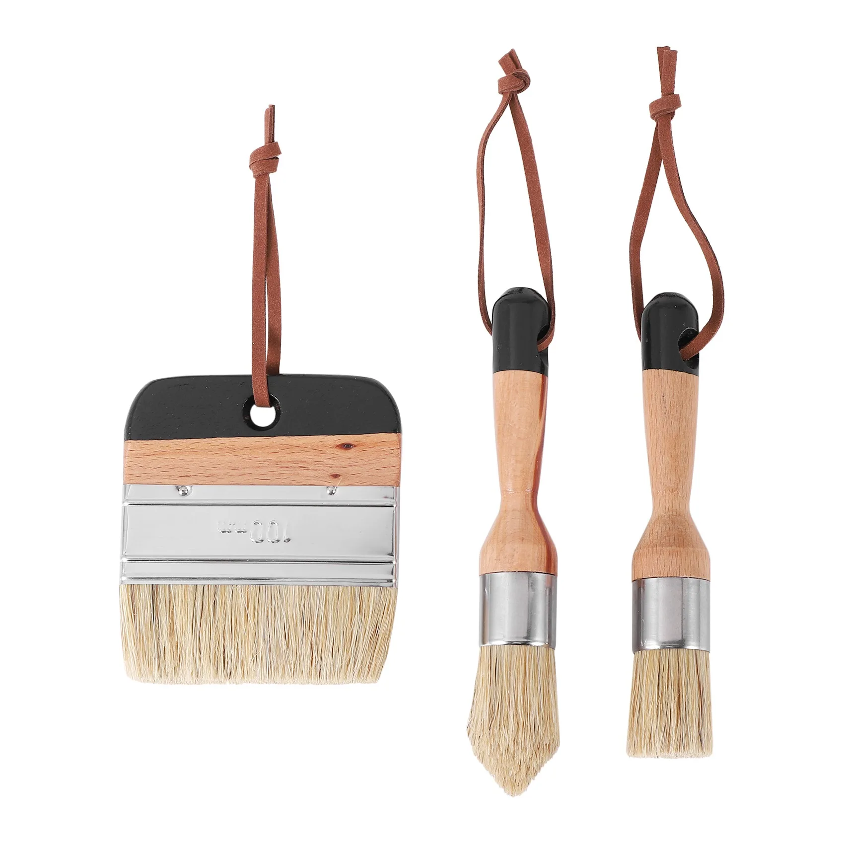 AS94-3Pack Pennelli per gesso e cera Pennelli per stencil in setole per mobili in legno Decorazione della parete di casa