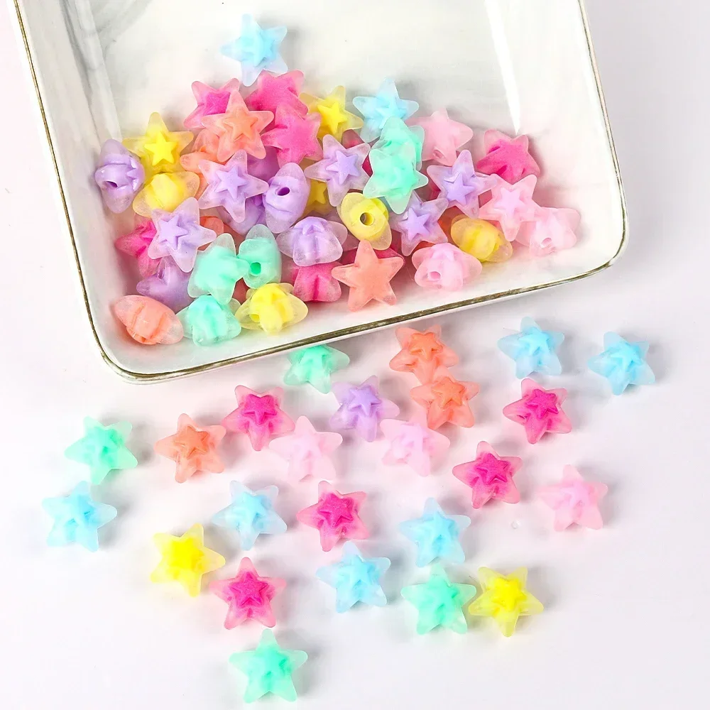 Cinco Pontas Estrela Acrílico Loose Spacer Beads para Fazer Jóias, Cor Matte, DIY Pulseira Acessórios, 16mm, 20Pcs