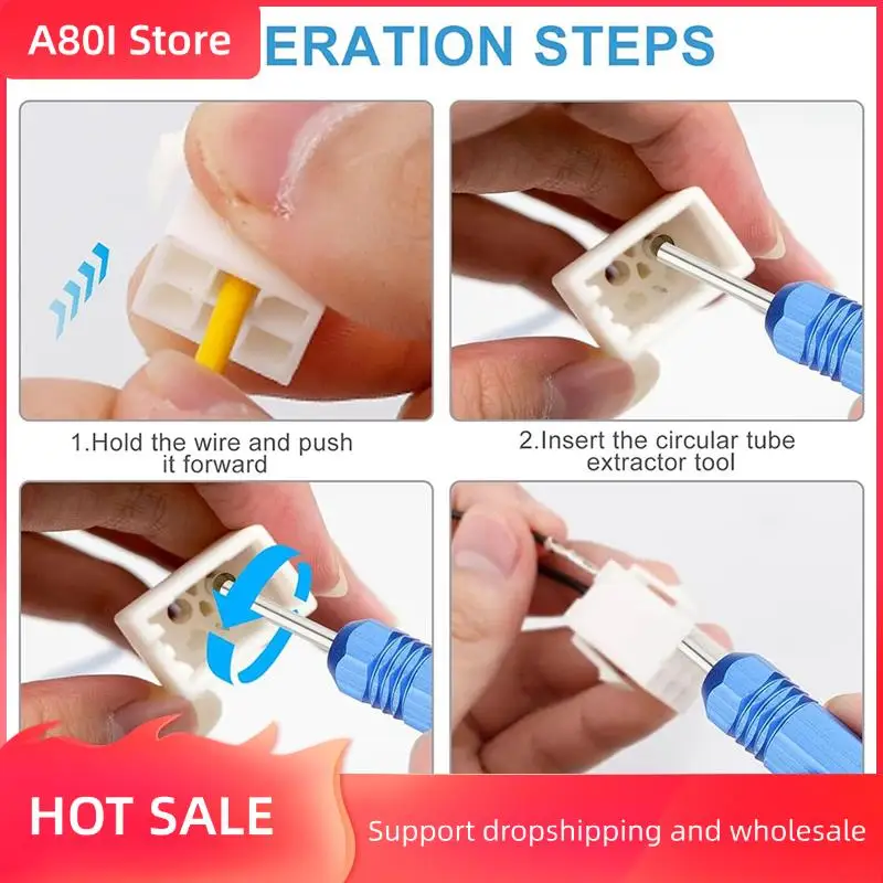 

A80I 5PCS Socket Contact Connectors Male And Female Connector Tube Type Pin Extractor