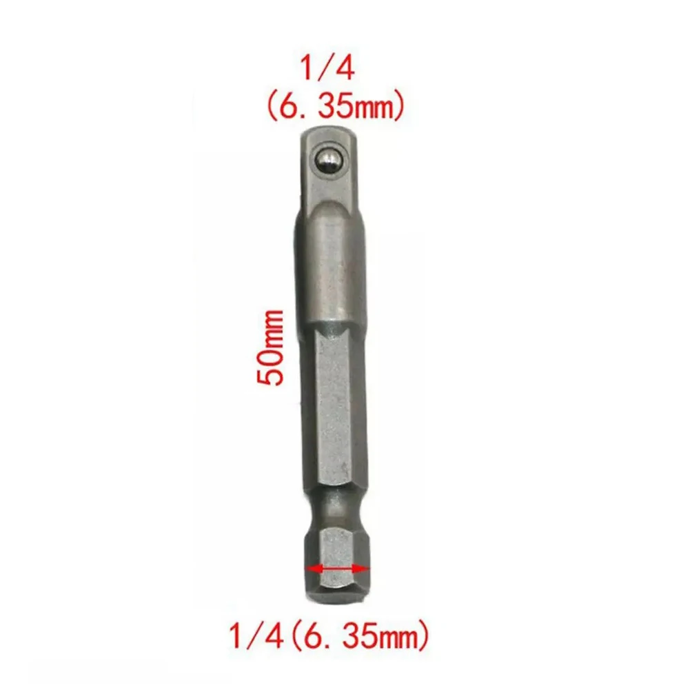 

Converter Socket Adapter 1 4 Hex Shank 1 4 Square Drive 50mm 5pcs Chrome Vanadium Steel Converter Silver Hot Sale
