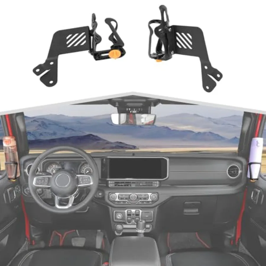 

Front Door Side Cup Holder Driver Side Drink Holder Interior Passenger Right Side Beverage Rack Fit for Jeep Wrangler JL JLU an