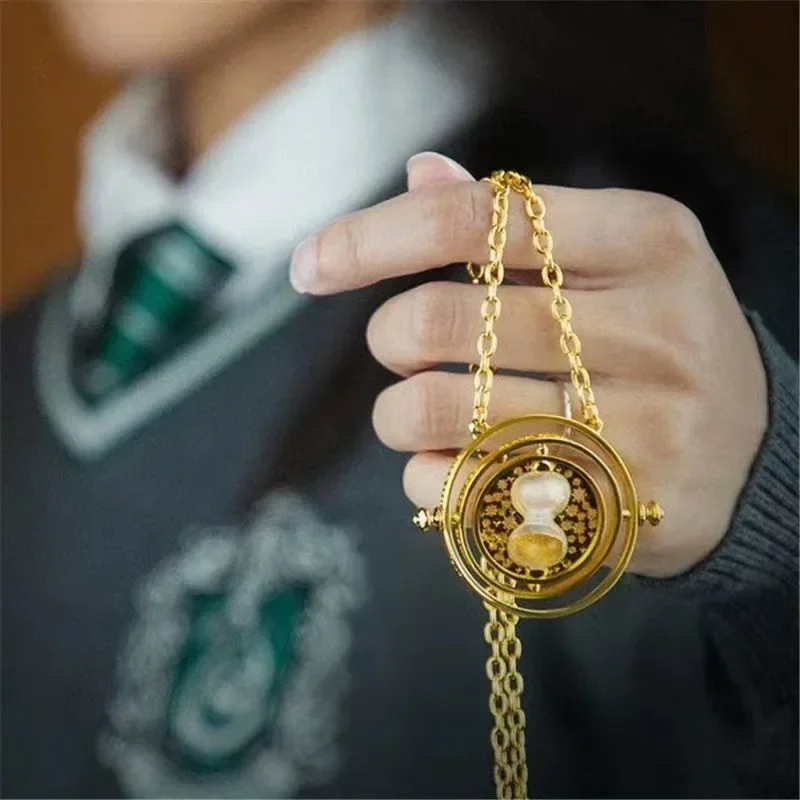 Magic TimeTurner Hourglas Necklace Hermione Pendants Toys Keychain Earring Time Changer Toy Figures Kids Jewelry Gifts