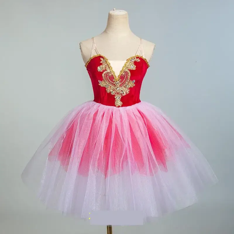 Tutu de balé profissional infantil, vestido longo para meninas, bailarina infantil, roupas de performance, competição profissional, novo