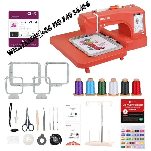 

PooLin EOC06-RE Manufacturer Cheap Wholesale Single Needle Customizable Home Multifunctional Computer Embroidery Machine For BAI