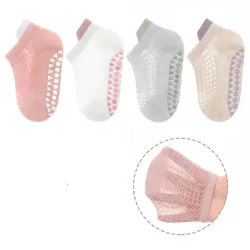 Lawadka Children's Boys Girls Sock Summer Mesh Thin Kids Socks For Girls Boys Casual Toddler Short Floor Sock Anti-slip 4Pairs