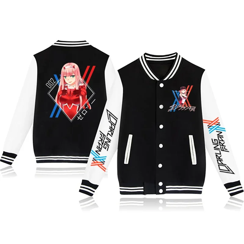 2021 new street anime zero two baseball uniform men's and women's tide brand hip-hop loose casual couple jacket