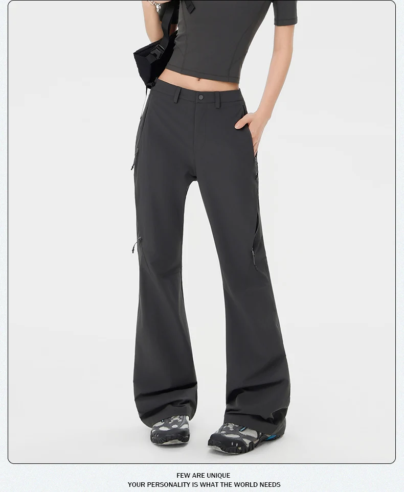 Damen-Freizeithose mit weitem Bein für Frühjahr/Sommer 2026 – Trendiges Slim-Fit Micro-Flare-Design für Jugendliche und Streetwear – Detail 11