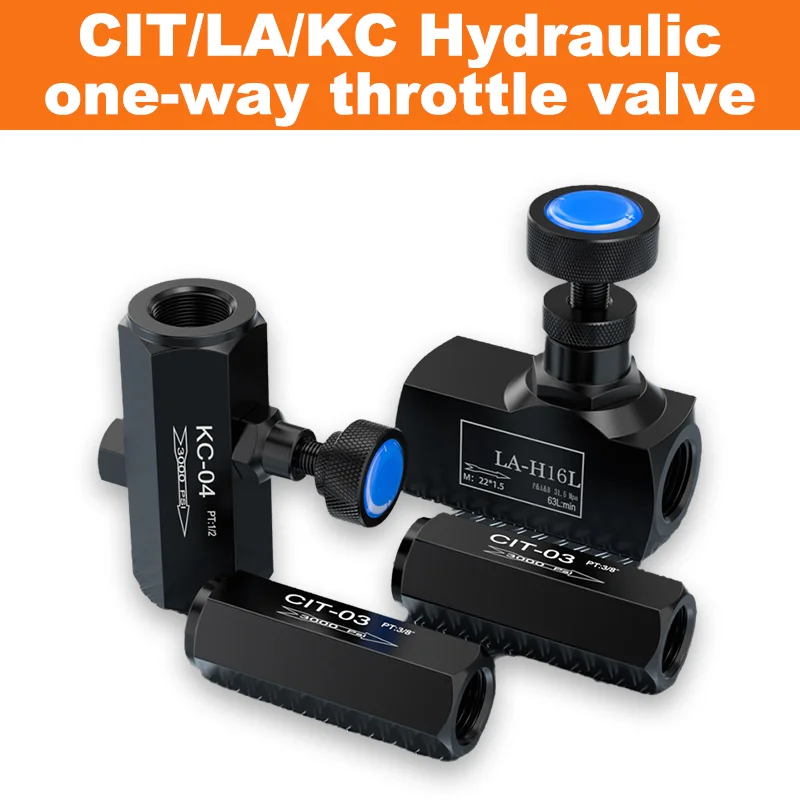 CIT/LA/KC Series Hydraulic Throttle Flow Regulator Valve KC-02 CIT-02 LA-H8L In-Line One-Way Check Valve 1/4