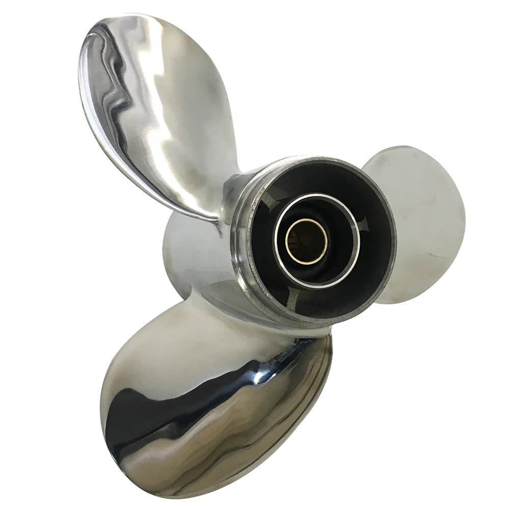 Boat Propeller 9 1/4x11 for Yamaha 9.9HP-15HP 3 Blades Stainless Steel Prop SS 8 Tooth RH OEM NO: 63V-45943-00-EL 9.25x11