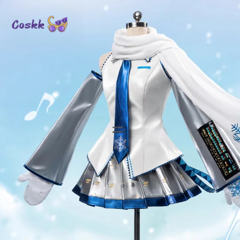 

Новый костюм для косплея Snow Mikuu, милое платье со снежинкой, униформа на Хэллоуин, карнавал, потому что аниме, вечерние игры, женская одежда