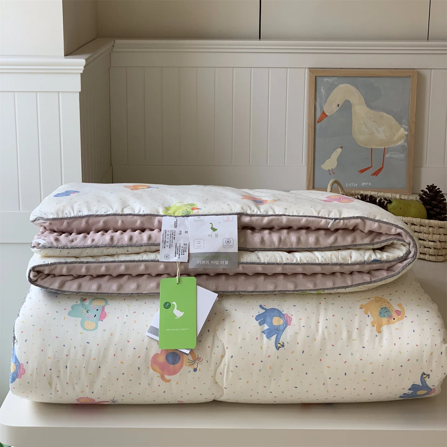 

Двуспальное одеяло Du down Comforter 2.5D с наполнителем из успокаивающего бобового волокна, теплое, для осени и зимы, прочное, с наполнителем из полиэфирного волокна