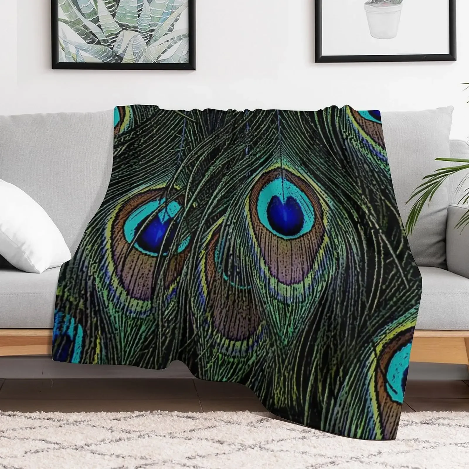 Peacock feathers, bird lover gifts, cool bird outfits, beautiful feather patterns Throw Blanket Decoratives Blankets