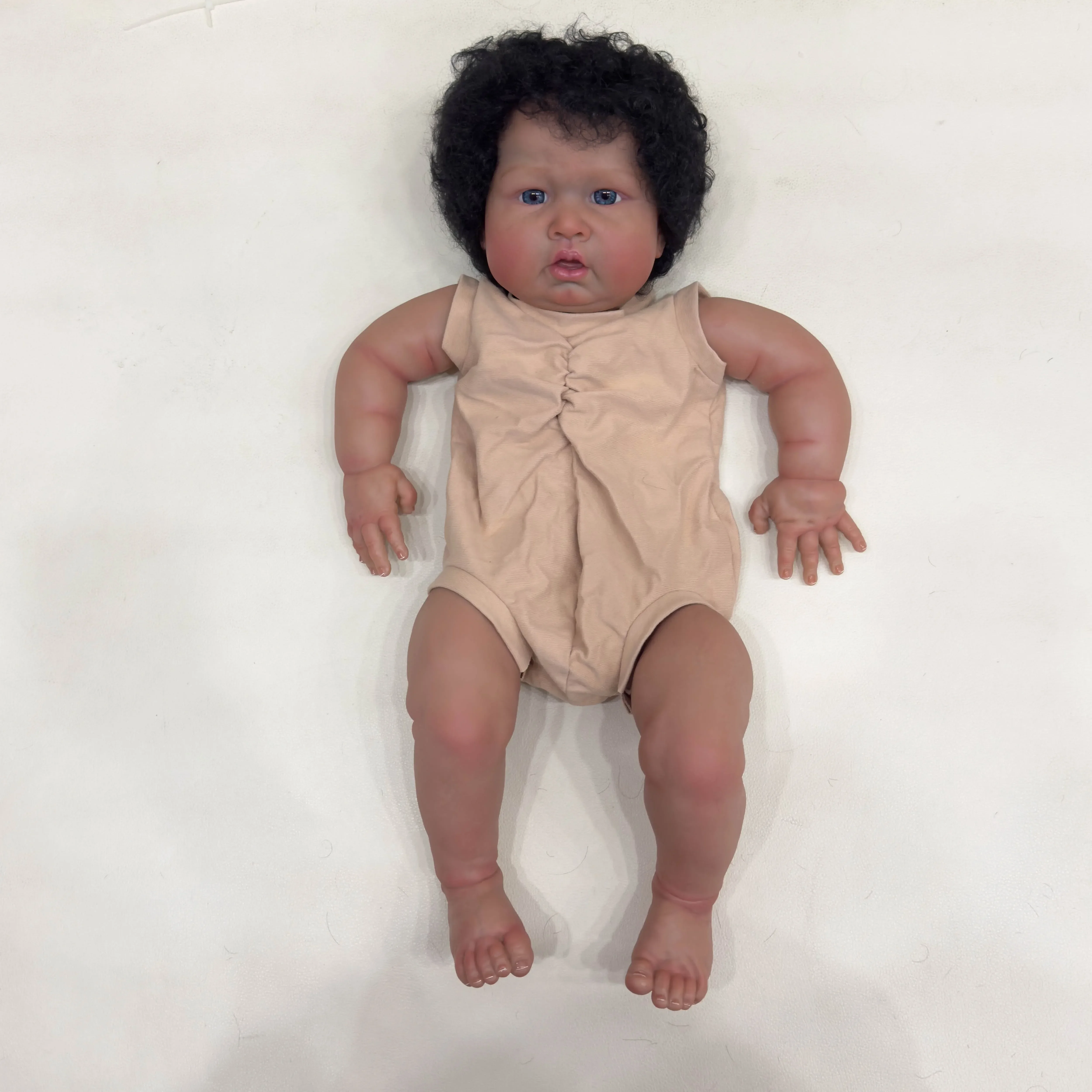 

NPK Lifelike Blue Sparrow 24inch Kit Dark Brown Skin Already Painted Doll Parts Cute Birthday Christmas Gifts