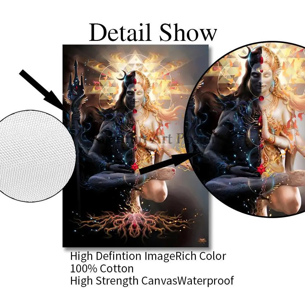 lord shiva Artwork Canvas Interior Paintings Prints Vintage Scandinavian Wall Posters Pictures Room Decor Cuadros Para Salon