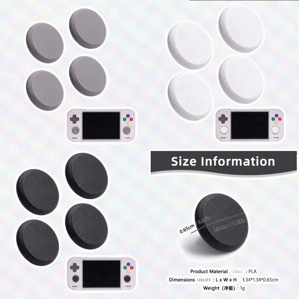 Für Retroid Pocket, für Nova: Ersatz-Joystick-Kappe, flaches Design, aus PLA-Material, Gaming-Daumenstick-Abdeckung, Zubehör, schwarz.