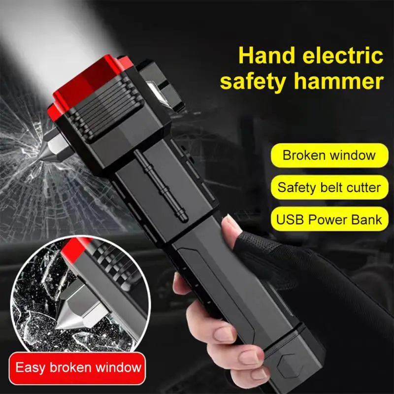 

Multi-functional Flashlight Car Safety Hammer With Strong Magnetic Rechargeble Emergency Life-saving Lamp Window Breaker