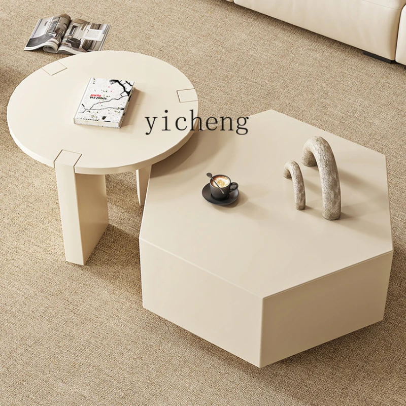 

ZK Coffee Table round Living Room Home Nordic Cream Style Small Apartment Internet Celebrity Ins Small Tea Table