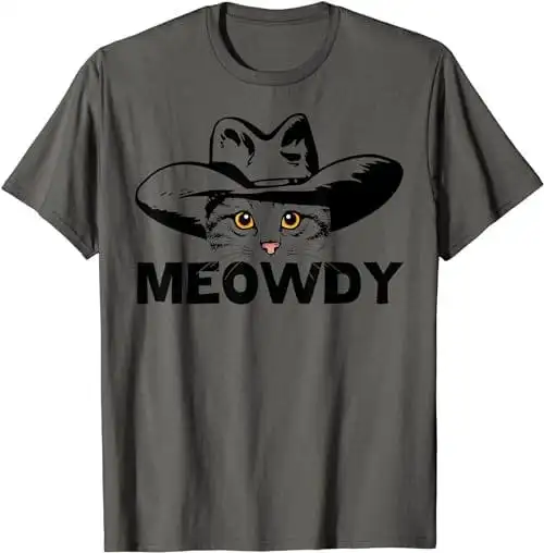 Meowdy Funny Mashup Between Meow And Howdy Cat Meme T Shirt Sweat 35979