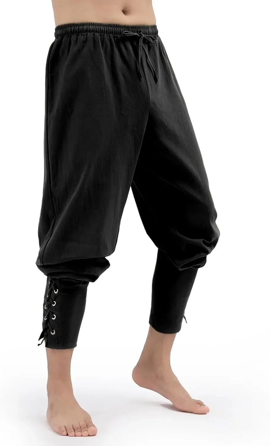 Herren Frühling Sommer Vintage Mittelalterliche Wikinger Baumwoll-Leinen-Hosen Halloween Mode Vintage Herrenhosen – Detail 12