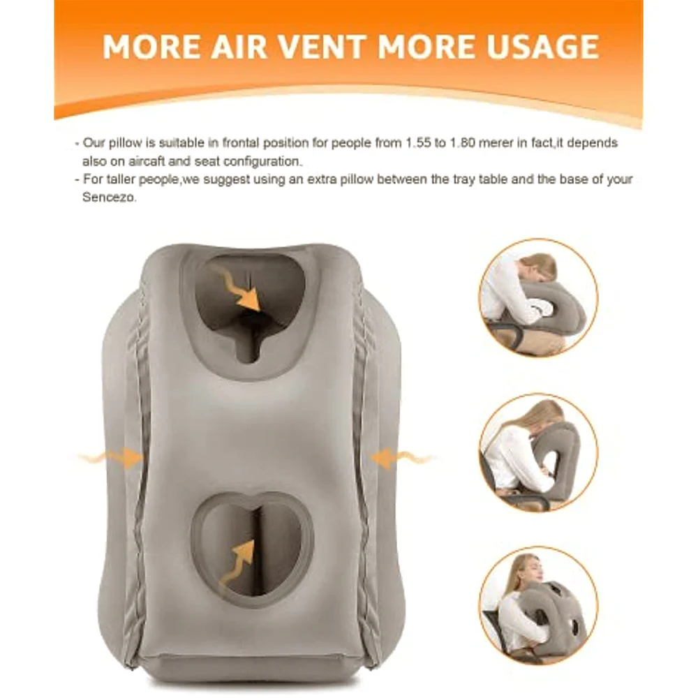 Inflatable Travel Pillow,Travel Accessories With Neck And Head Support, Travel Pillow For Long Haul Flights Cars Office Napping