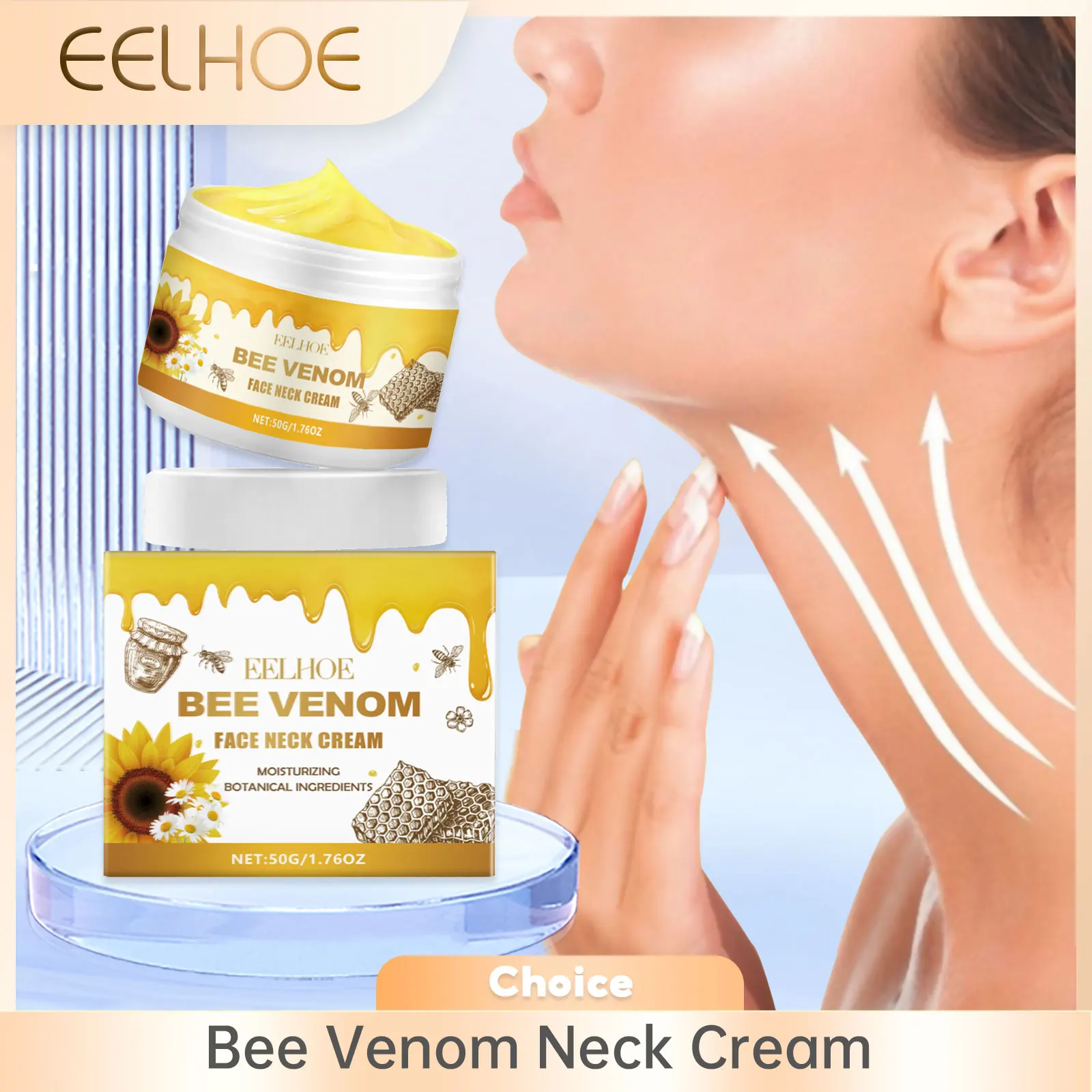 

Bee Venom Collagen Neck Cream Firming Skin Fade Neck Line Neck Lifting Cream Moisturizing Lighten Melanin Skin Repair Cream 50g